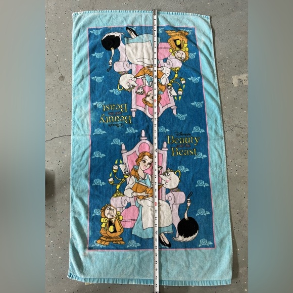 Vintage 90s Franco Beauty and the Beast Bath Towel 24x43 Disney - Picture 4 of 5